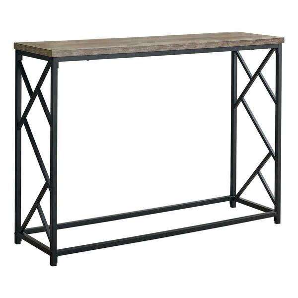 Daphnes Dinnette 44 in. Hall Console Accent Table, Taupe - Black Metal Finish DA3072156